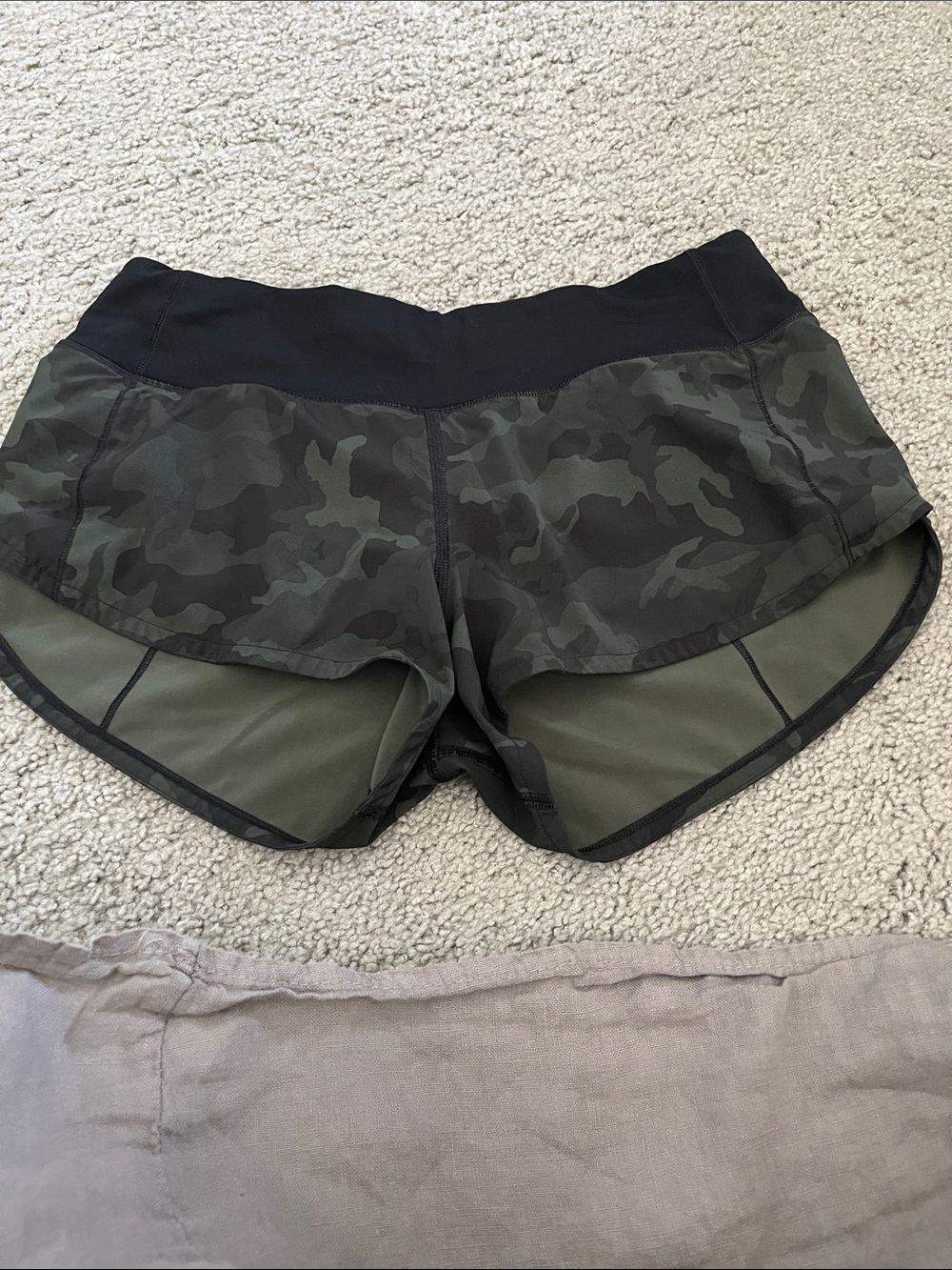 Women's Camo Running Shorts - Dark Green
